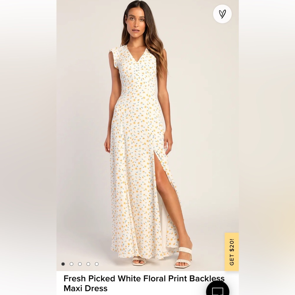 Lulus Fresh Picked White Floral Print Backless Maxi Dress